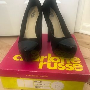 Faux suede high heals